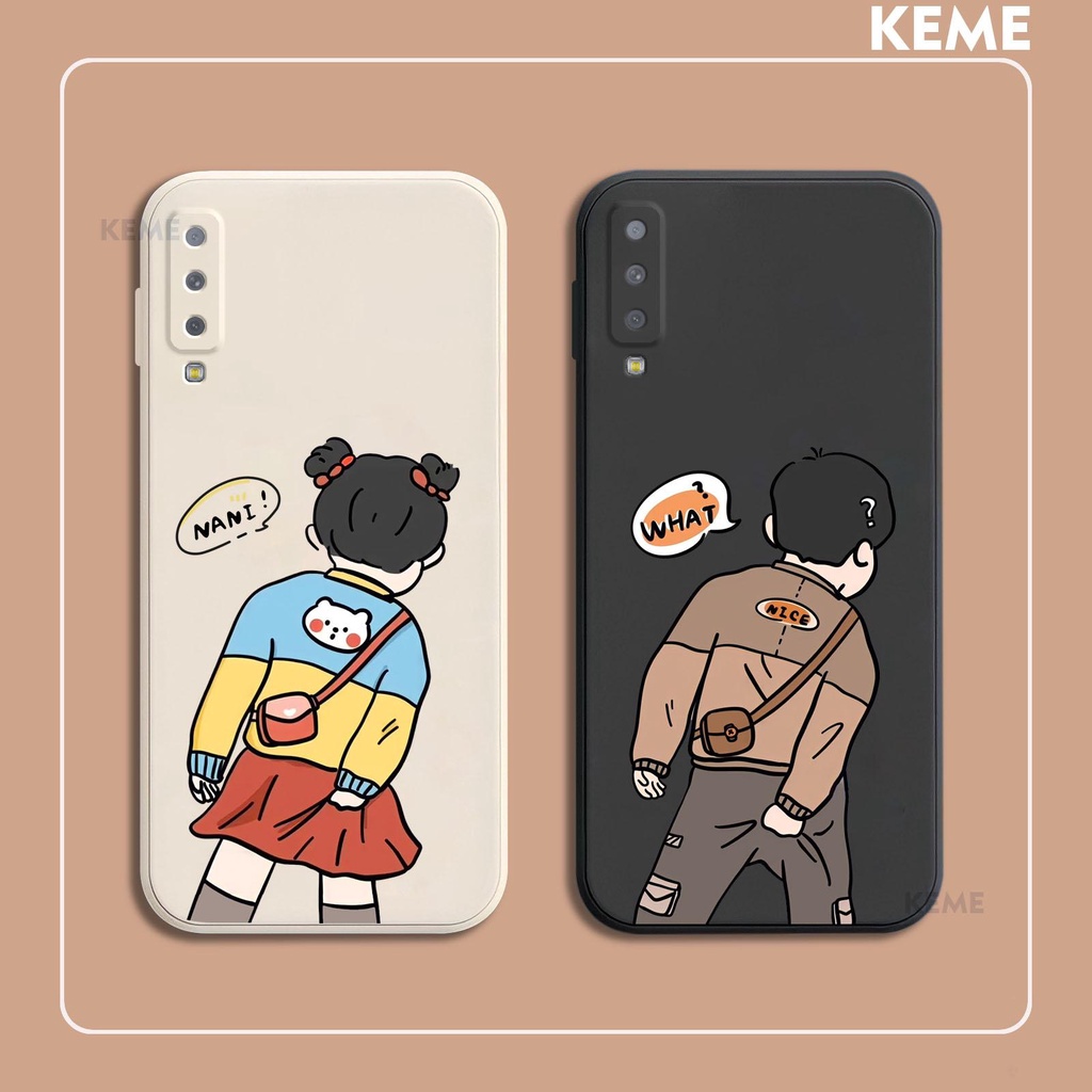 Ốp lưng Samsung A7 2018 / A750 / A750F hình boy và girl cute
