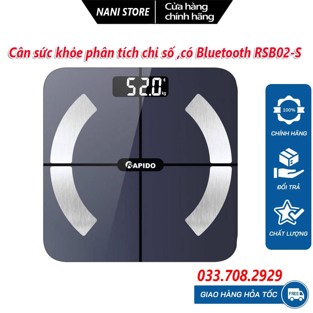 Cân sức khỏe phân tích chỉ số Kaw loại vuông có bluetooth thông minh-BẢO HÀNH CHÍNH HÃNG