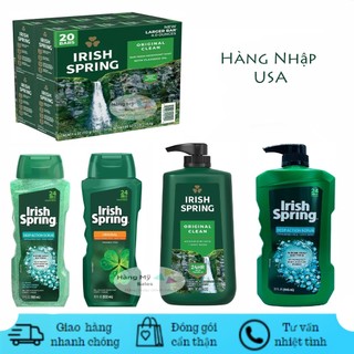 Dầu tắm gội cho nam irish spring 532ml,887ml,946ml vs set 10 cục