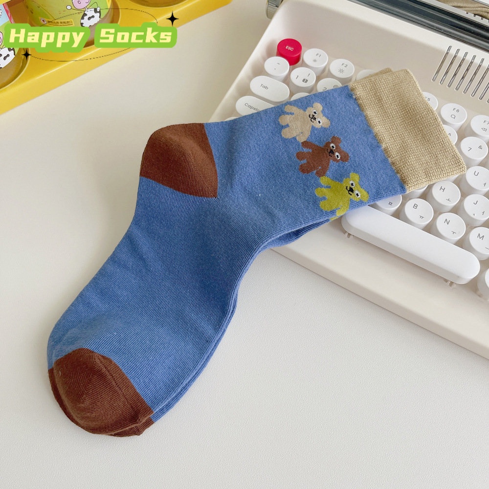 Vớ Mềm In Hình Gấu Hoạt Hình Nhật Bản Dễ Thương Thời Trang Thu Đông Cho Nữ