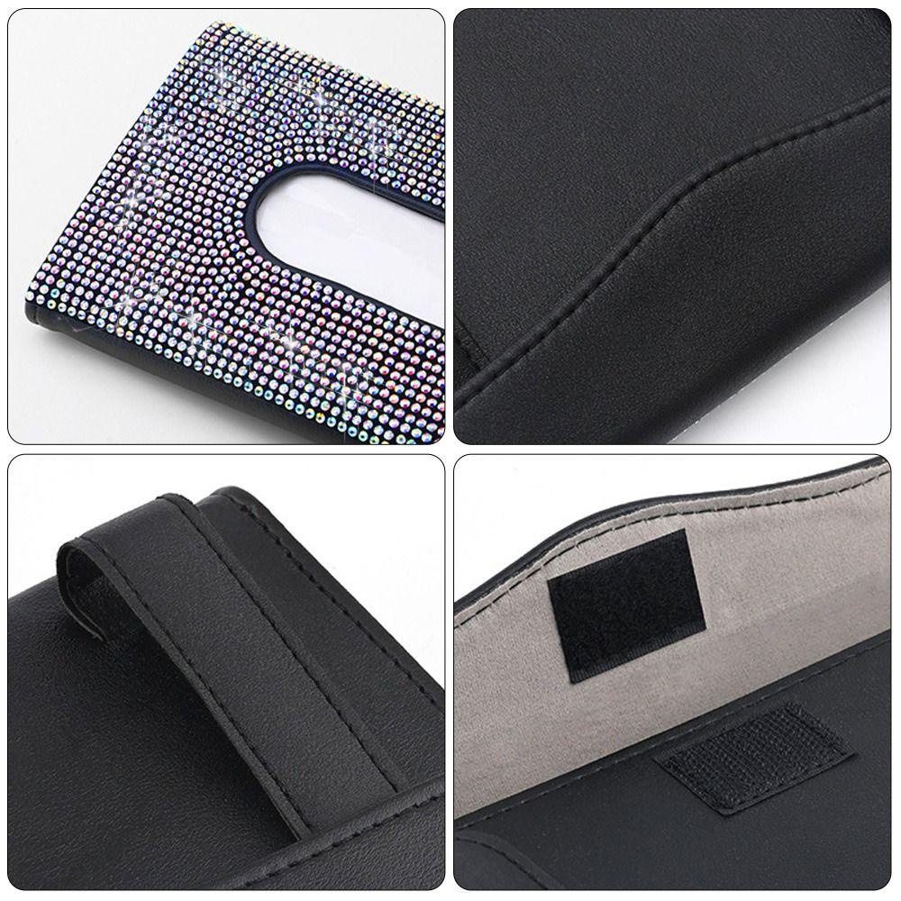 Hộp Đựng Khăn Giấy Bằng Da PU Bóng Thông Dụng Cho Xe Hơi