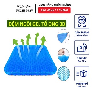 Đệm Ngồi 3D 2 Lớp Thoáng Khí - Đệm Gel Tổ Ong Đàn Hồi Lót Ghế - Chống Đau Mỏi Lưng
