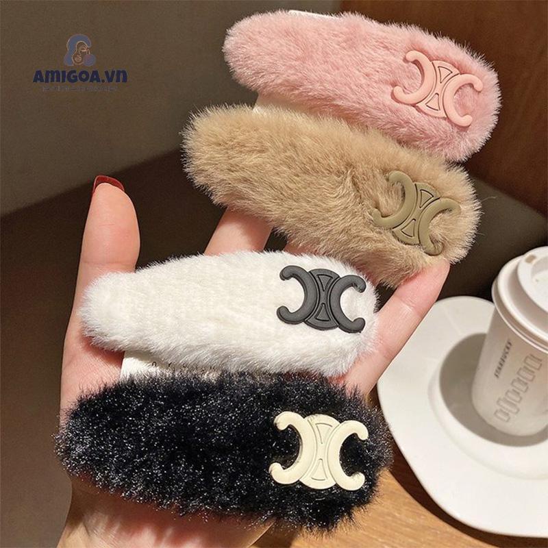 ✨✨Kẹp Tóc Phối Lông Kiểu Hàn Quốc Thời Trang 2022 Dễ Thương Cho Nữ