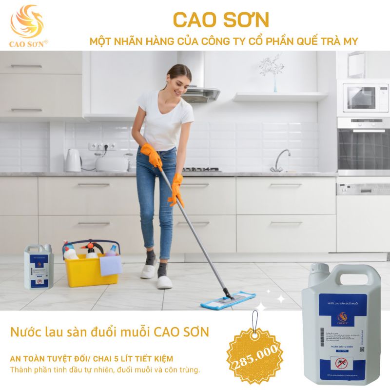 Nước Lau Sàn Đuổi Muỗi Quế Trà My 5 Lít Thơm mát nhà cửa,đuỗi muỗi ,sạch nhanh,thơm lâu.