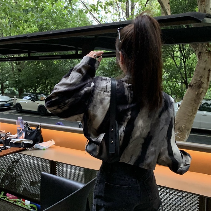 Áo khoác SUXI tay dài dáng rộng ngắn phong cách vintage trẻ trung dành cho nữ