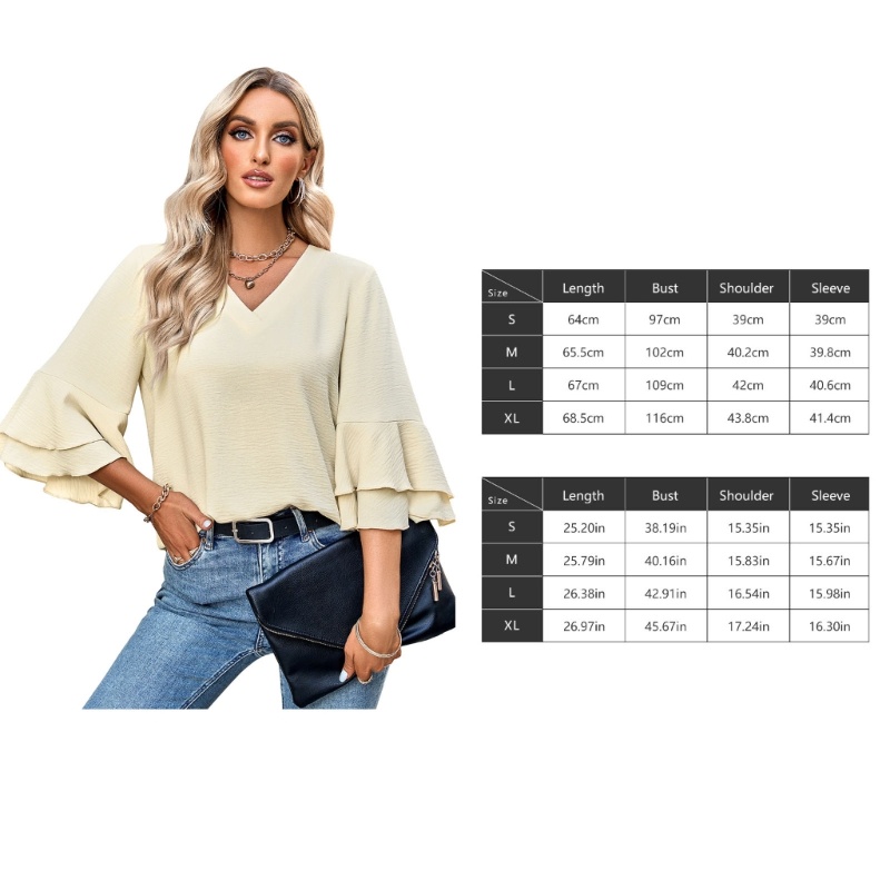 Áo Thun Tay Lỡ Cổ Chữ V Dáng Rộng Giả Nhiều Lớp Thời Trang Xinh Xắn Cho Nữ