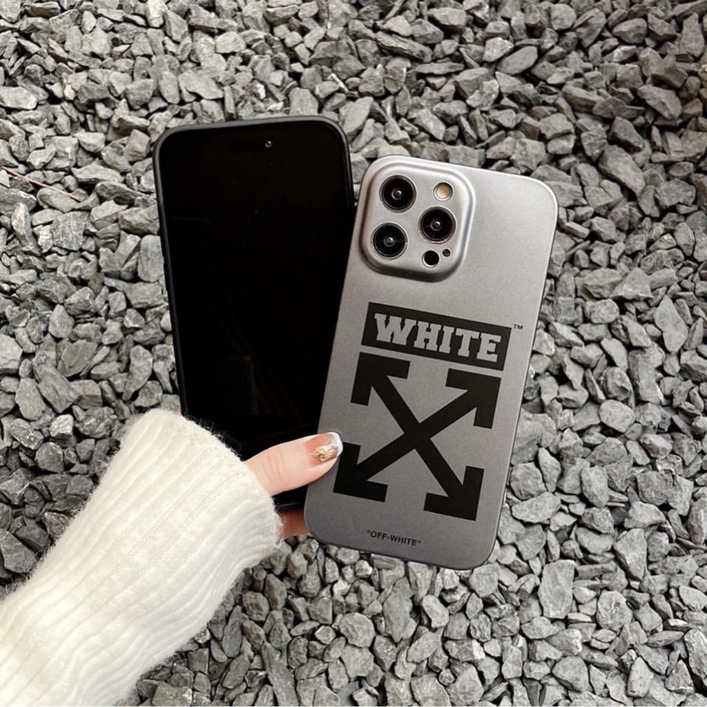 Ốp Off-white phủ bạc iphone 11/11promax/12promax/13/13/14pro/14promax