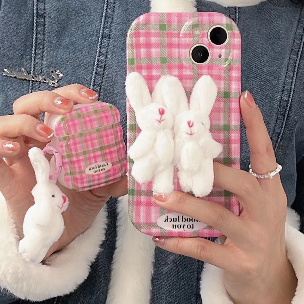 Ốp Điện Thoại Chất Lượng Cao Hình Thỏ Hồng Cho iPhone 14 13 12 11 Pro Max