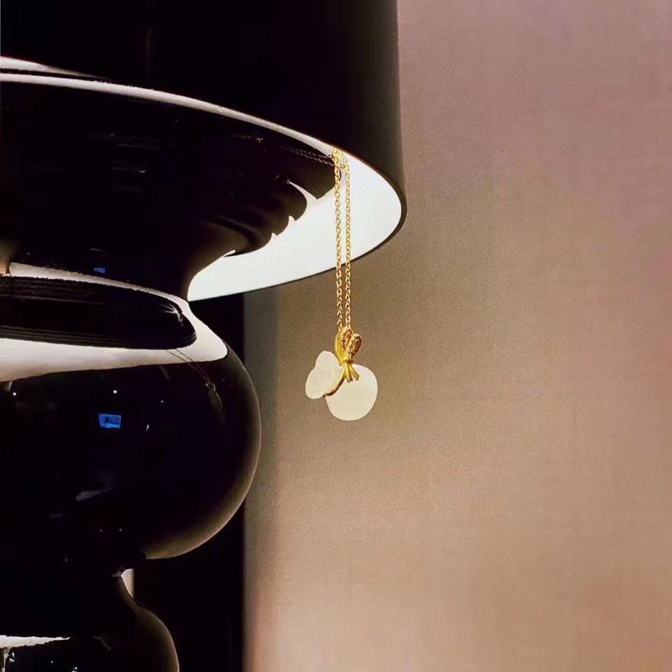 Vòng cổ Mặt Túi Xách May Mắn Đính Đá Ngọc Bích Nhân Tạo Thời Trang