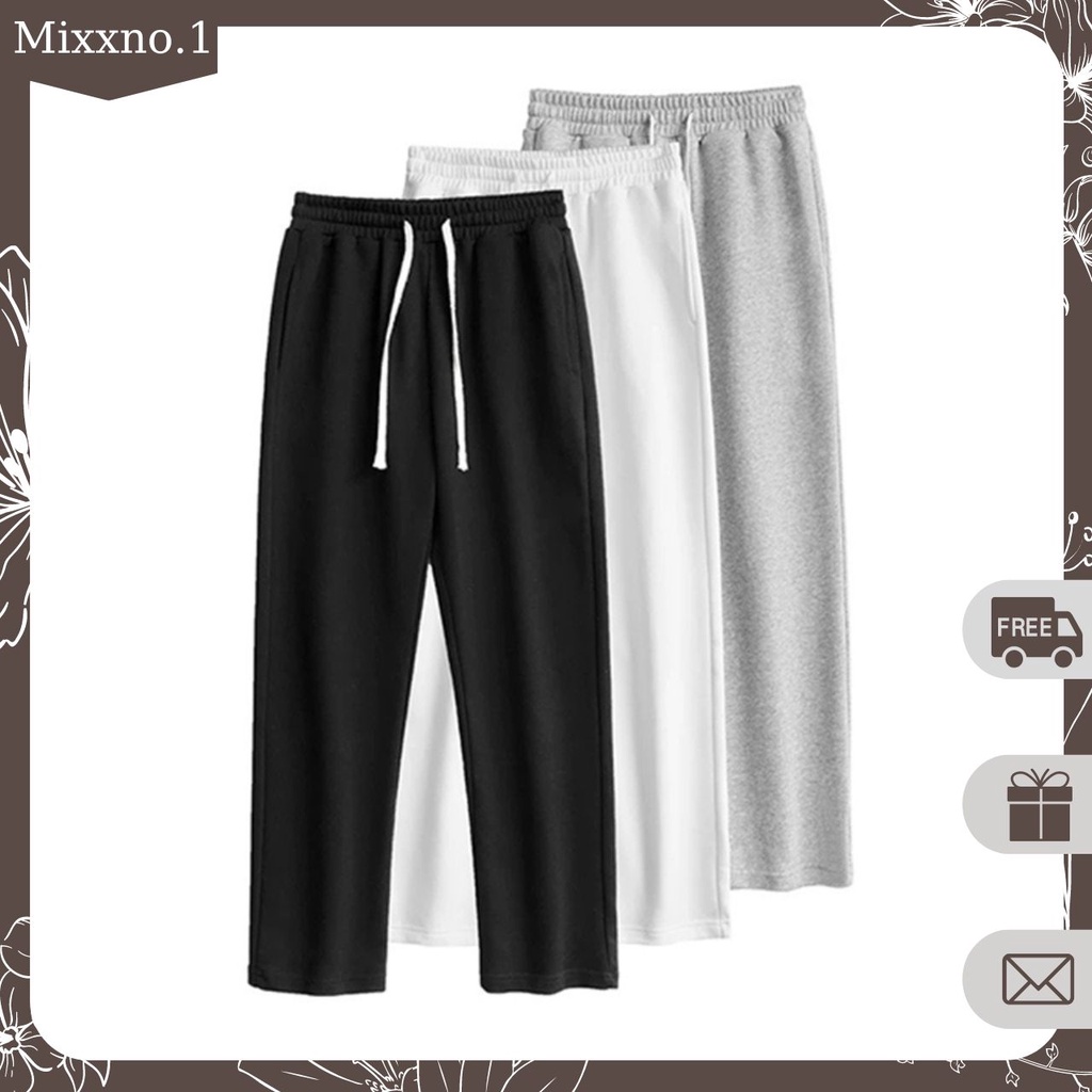 Quần Thun Trơn Nam Nữ Ống Xuông Dáng Dài Basic Chất Tổ Ong Dày Dặn Thời Trang Mixxno.1 QUAN NAM 131