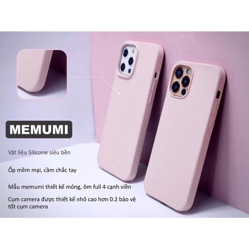 Ốp lưng Memumi Silicone chống bấn cho IPhone 14 Plus / 14 Pro Max / 13 Pro Max . Chính hãng cao cấp mỏng nhẹ chống sốc