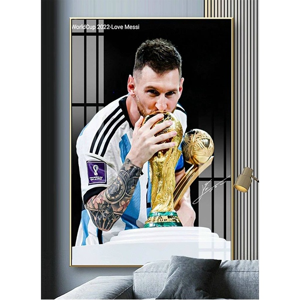 Tranh Laminate Tráng Gương - Cầu Thủ Bóng Đá Lionel Messi 1 TƯỜNG VIP