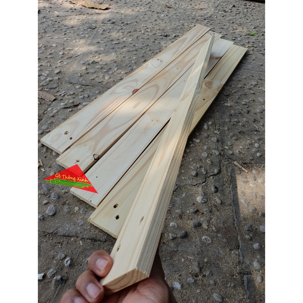 Bó 5 thanh gỗ thông pallet dài 1m, rộng 7cm, dày 1.4cm được bào láng đẹp 4 mặt thích hợp đóng thùng gỗ, thùng trồng cây,