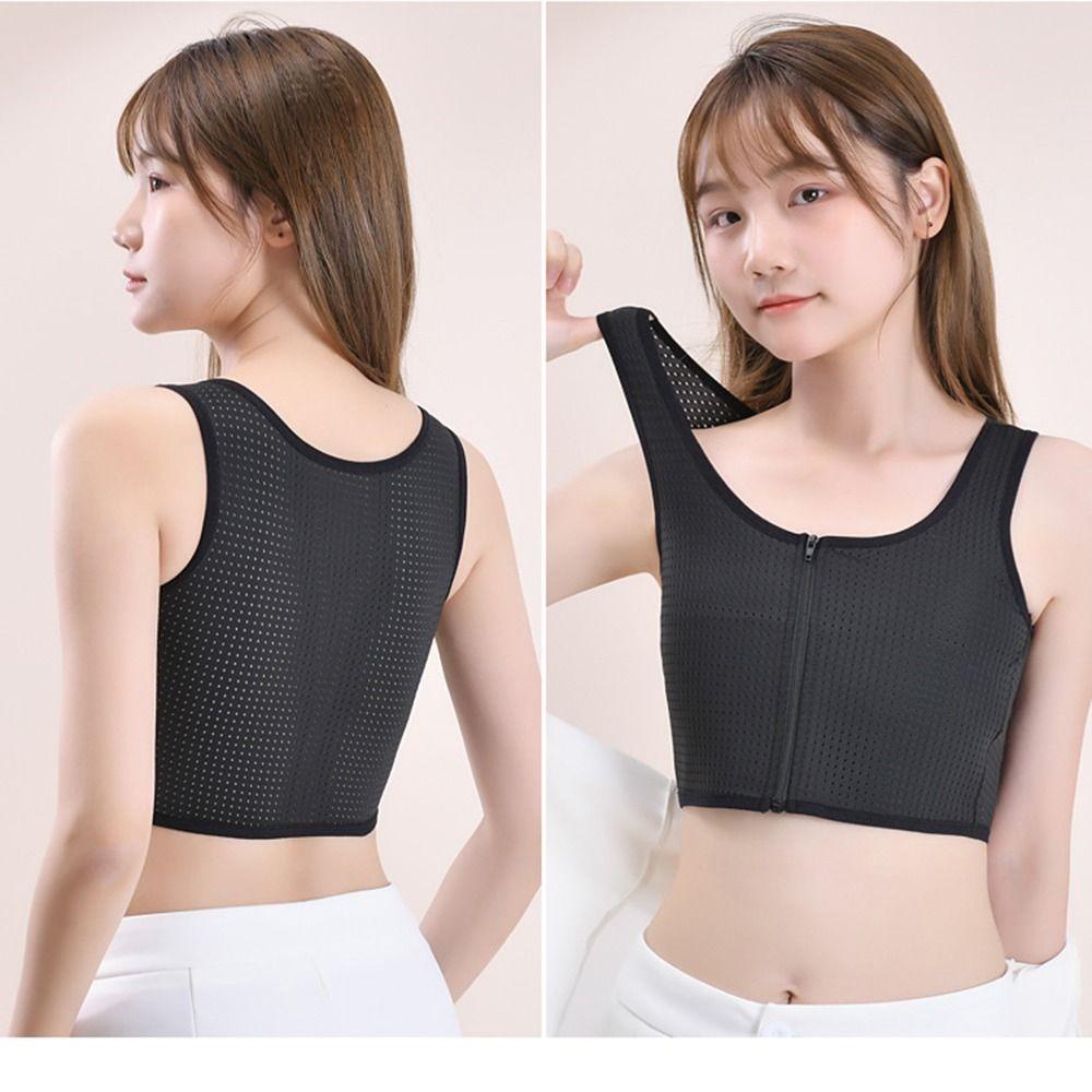 AROMA Áo Lót Nâng Ngực Không Gọng Khóa Kéo Thoáng Khí Thoải Mái Cho Nữ