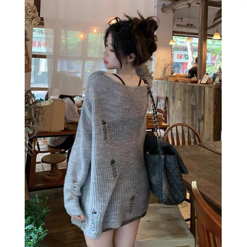 ÁO LEN MỎNG DÀI RỘNG PHONG CÁCH Y2K