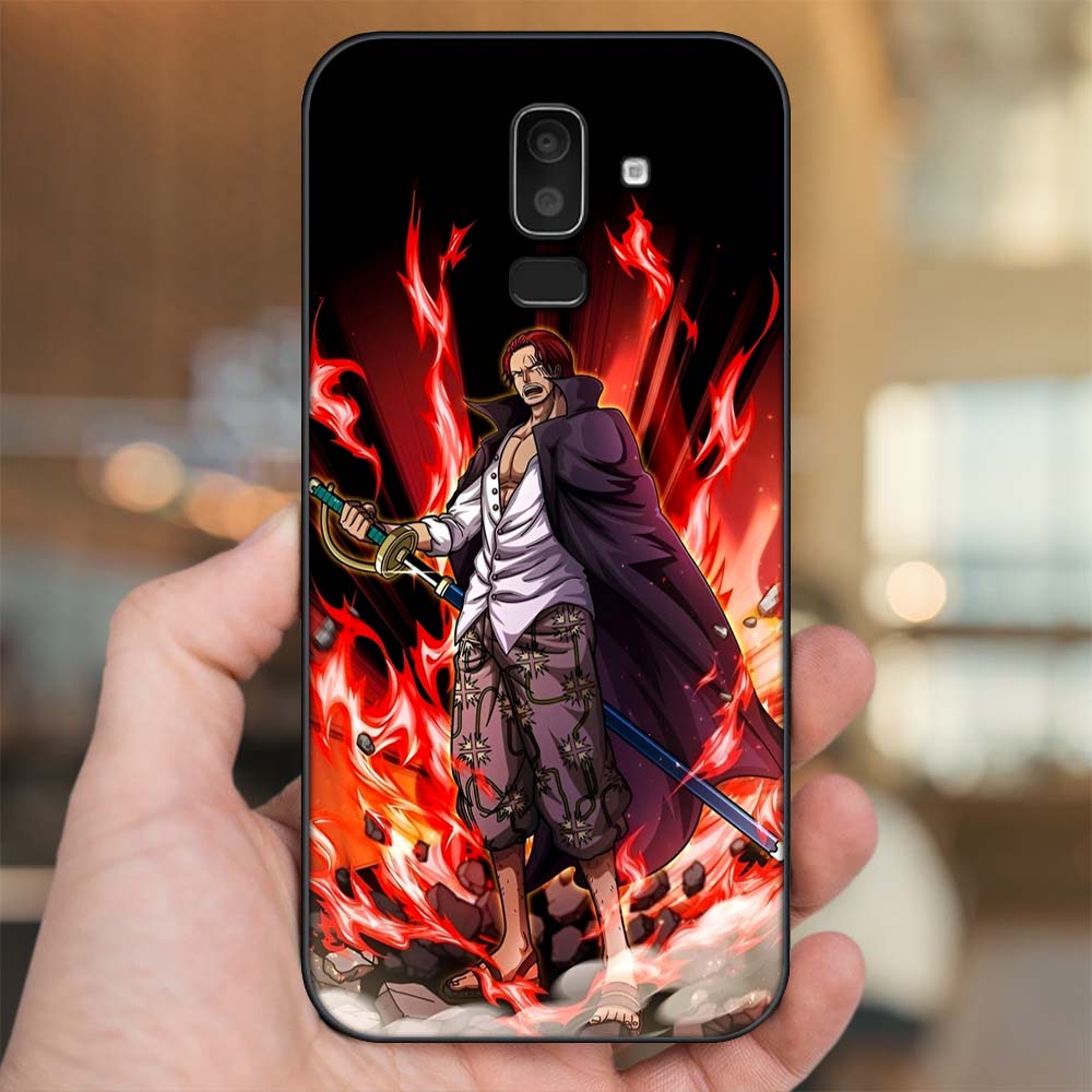 Ốp lưng Samsung J8 viền đen in hình Shanks One Piece Đảo Hải Tặc
