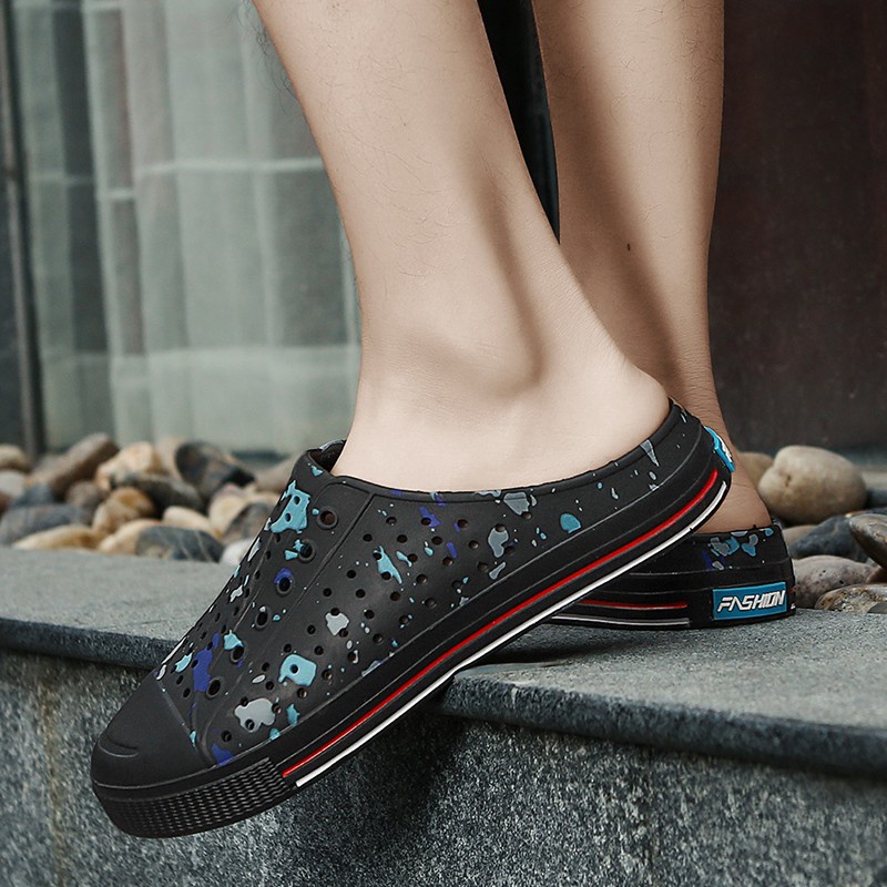 ✕✜✥Đôi Dép Sandal Phối Lỗ Thoáng Khí Chống Trượt Phong Cách Cổ Điển Thời Trang Mùa Hè Cho Nam Và Nữ