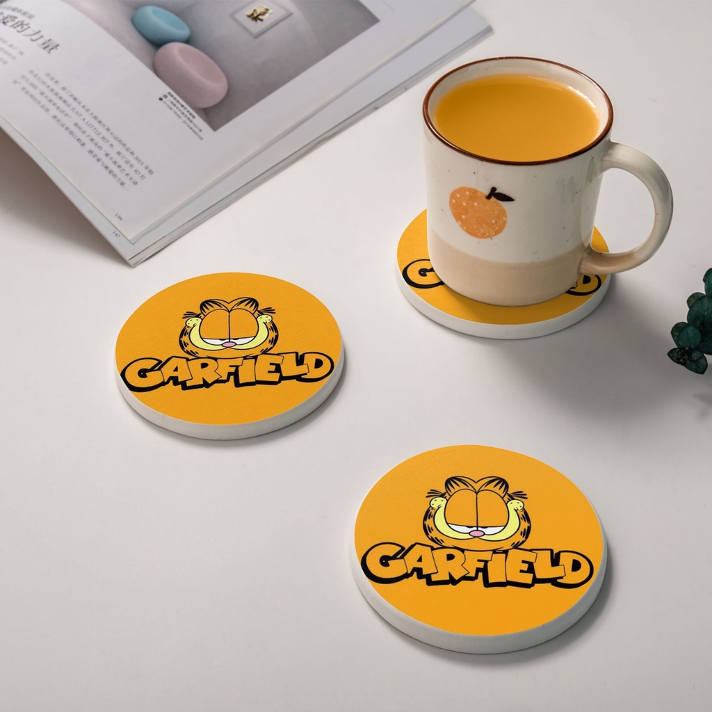 Đế lót ly cốc Diatomite tròn Garfield 2 CÁI (10 * 0,9cm)