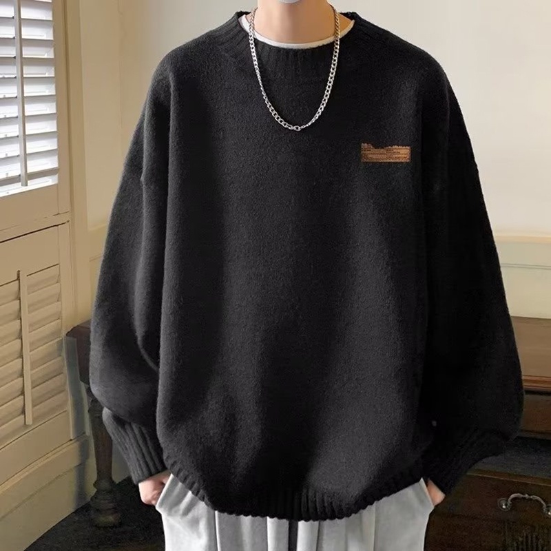 Áo sweater Lông Cừu Dày Dáng Rộng Cỡ Lớn Kiểu Nhật Bản Cá Tính Cho Nam