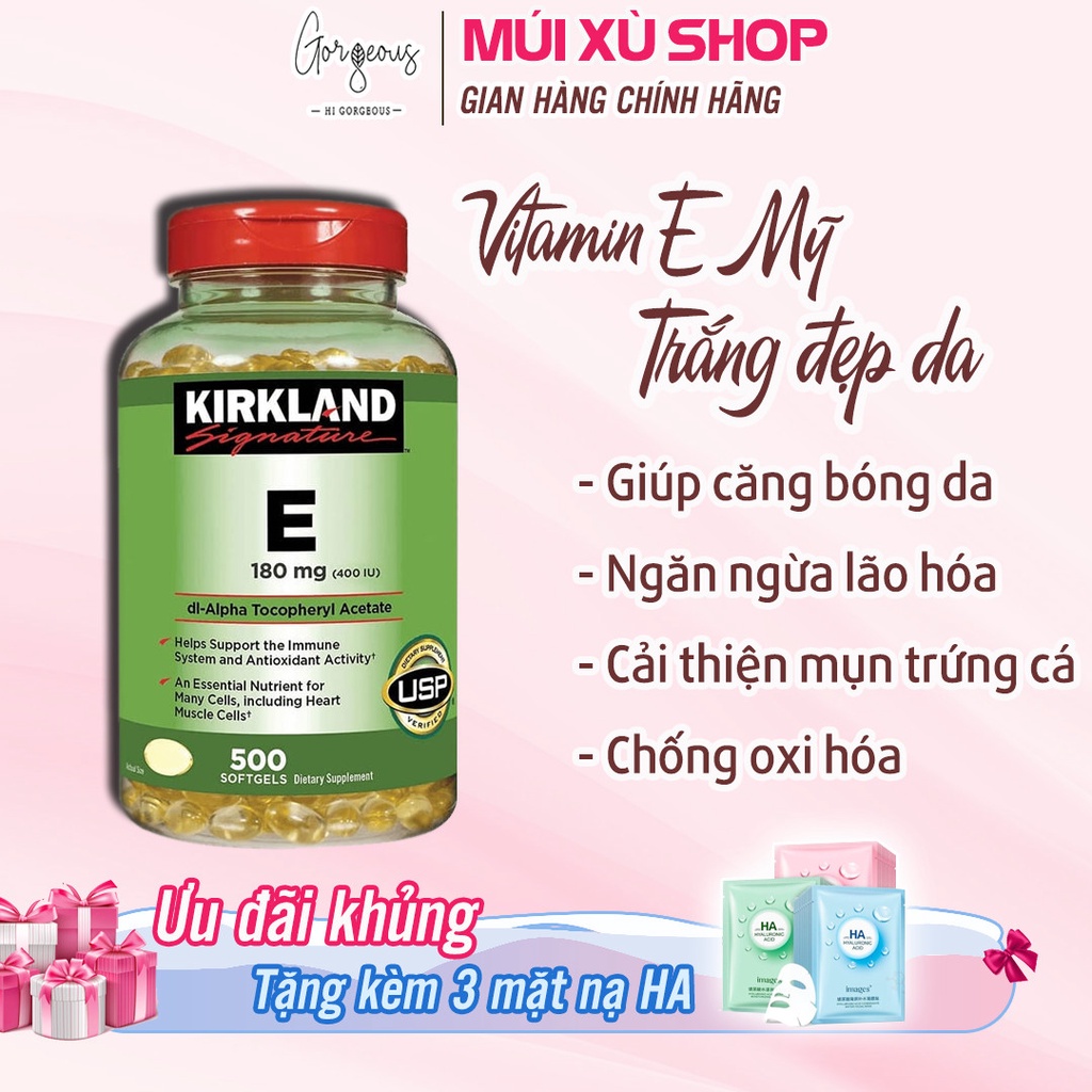 Viên Uống Vitamin E Kirkland Signature Vitamin E 400 Mỹ