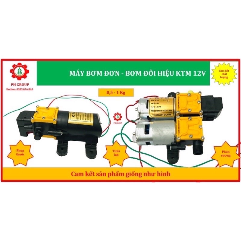 Máy bơm mini phun sương chuyên dùng cho phun thuốc, tưới cây, tưới lan, làm mát không khí| Hiệu KTM | Bình xịt điện