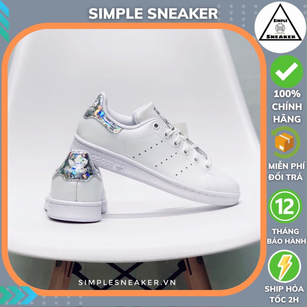 Giày Adidas Stan Smith Diamond 🔴FREESHIP🔴 Giày Adidas Nữ Chính Hãng - Stan Smith Gót Kim Cương Chuẩn Auth [EE8