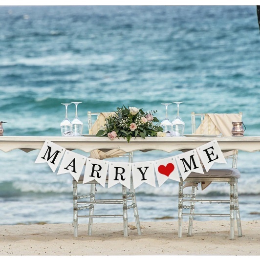 Set bong bóng trang trí MARRY ME cầu hôn đơn giản thuận tiện, trang trí dễ dàng