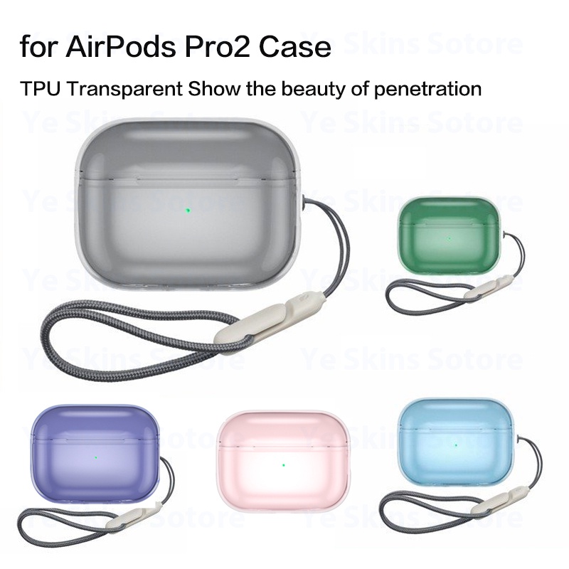 Vỏ Bảo Vệ Hộp Sạc Tai Nghe airpods pro 2 2022 Trong Suốt Chống Sốc Kèm Móc Khóa Tiện Dụng