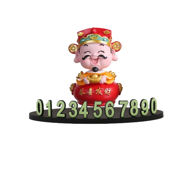 Sét Bảng Số Điện Thoại Ô Tô Kiêm Decor Thần Tay May Mắn Trang Trí Taplo Ô Tô