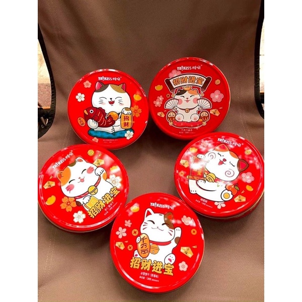 Bánh lễ tứ phủ - Bánh thần tài hộp thiếc - trọng lượng 120g - Bánh quy hot hit năm Quý Mão 2023