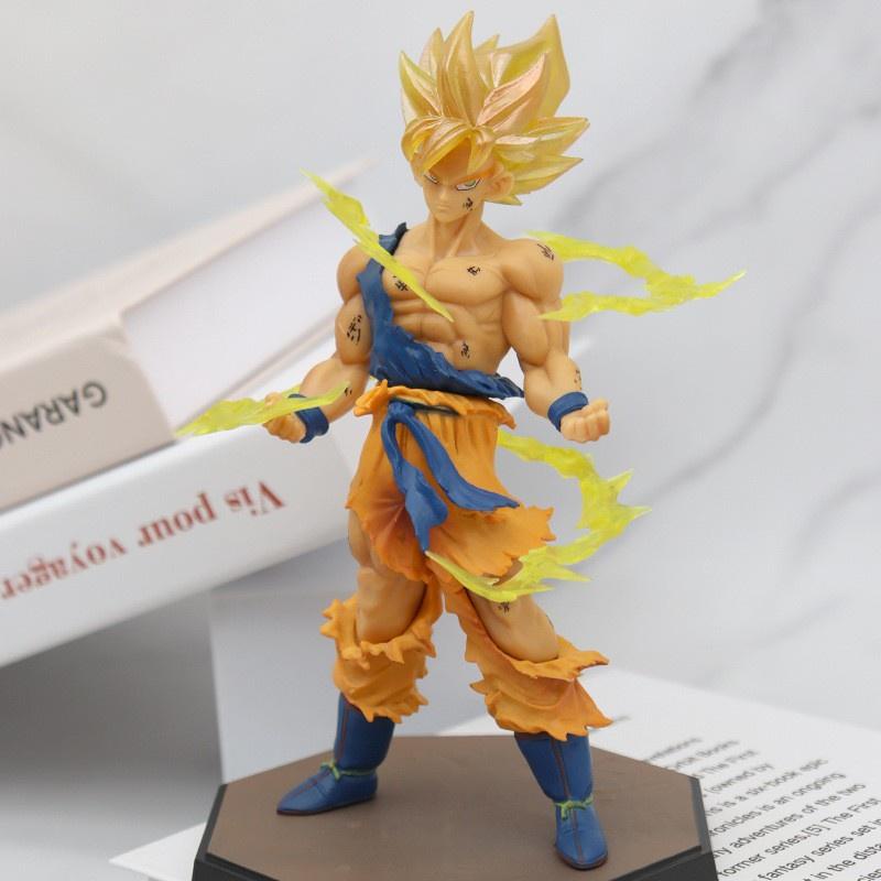 Mô hình 7 viên ngọc rồng SonGoku super saiyan siêu đẹp kèm hiệu ứng effect cao 17cm - figure  Dragon Ball