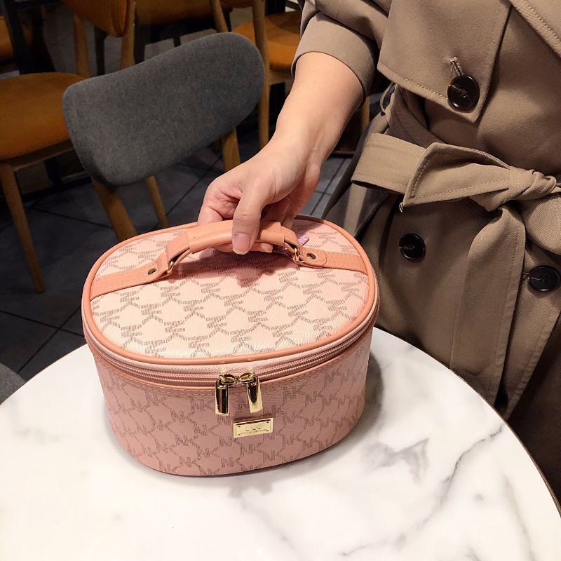 Túi Đựng Mỹ Phẩm Da PU Hình Trụ Cỡ Lớn Chống Thấm Nước