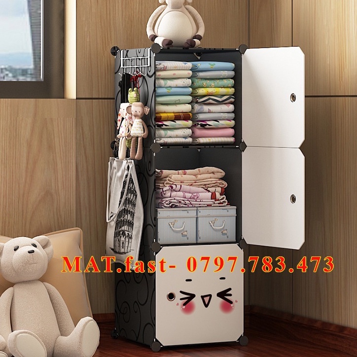 TỦ NHỰA LẮP GHÉP 3 Ô ĐỂ QUẦN ÁO ĐA NĂNG Sâu 47cm
