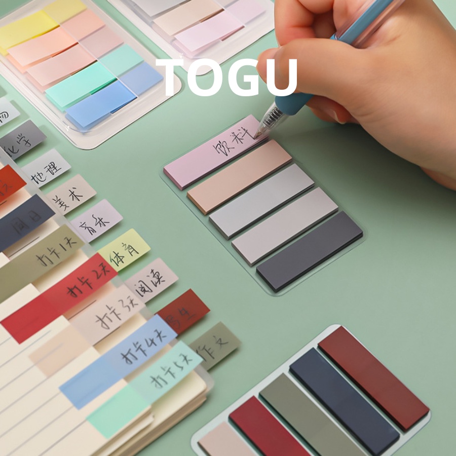 Giấy note phân trang tab đánh dấu TOGU giấy dán ghi chú đánh dấu có keo tự đính nhiều màu dễ thương văn phòng phẩm