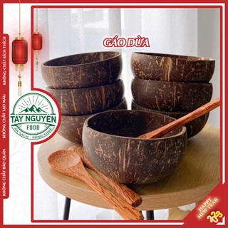 Hình ảnh Chén Gáo Dừa & Muỗng Gỗ Tây Nguyên Food (Hàng Organic) chính hãng