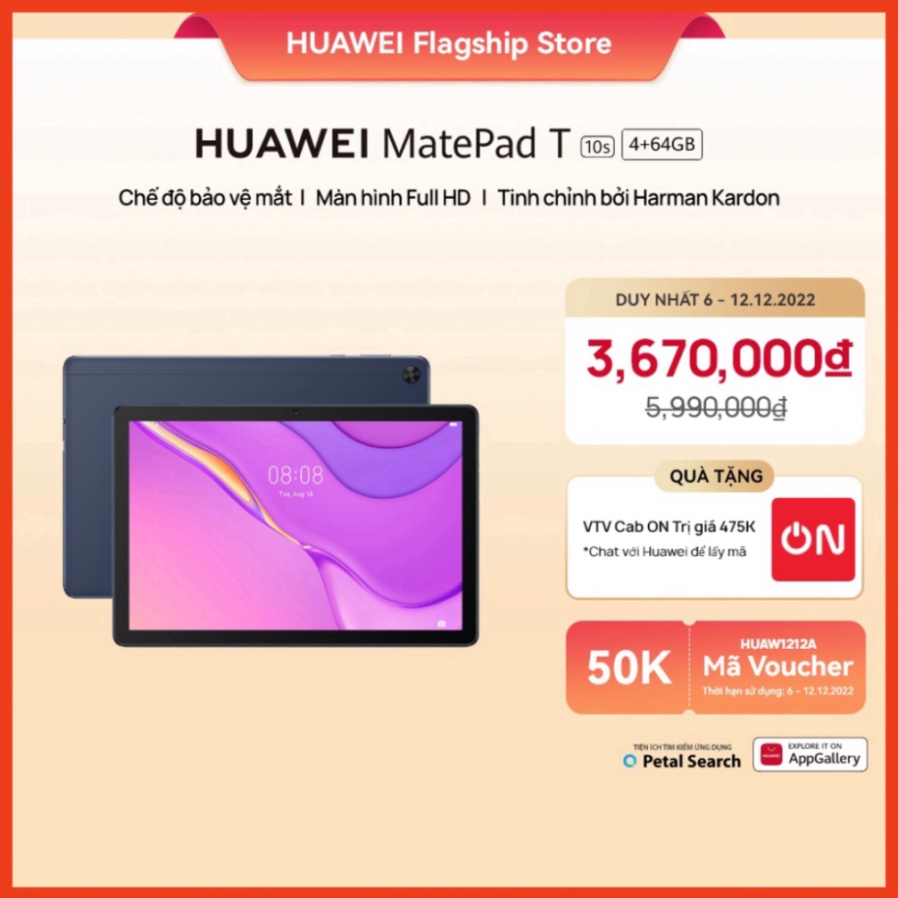 Máy Tính Bảng HUAWEI MatePad T 10s | Camera 5MP / 2MP | Màn hình Full HD ( sale )