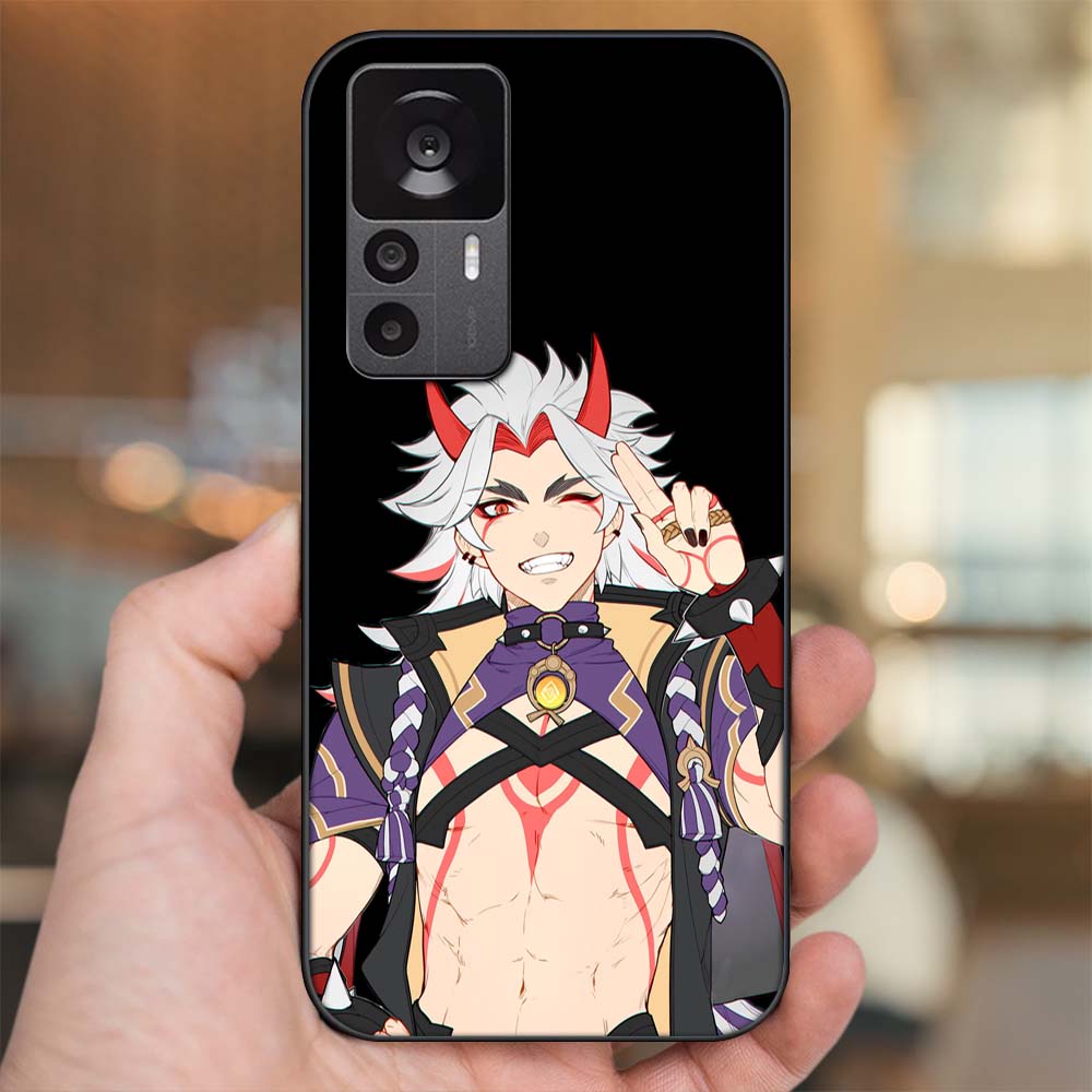 Ốp lưng Xiaomi 12T Pro viền đen in hình Arataki Itto Genshin Impact