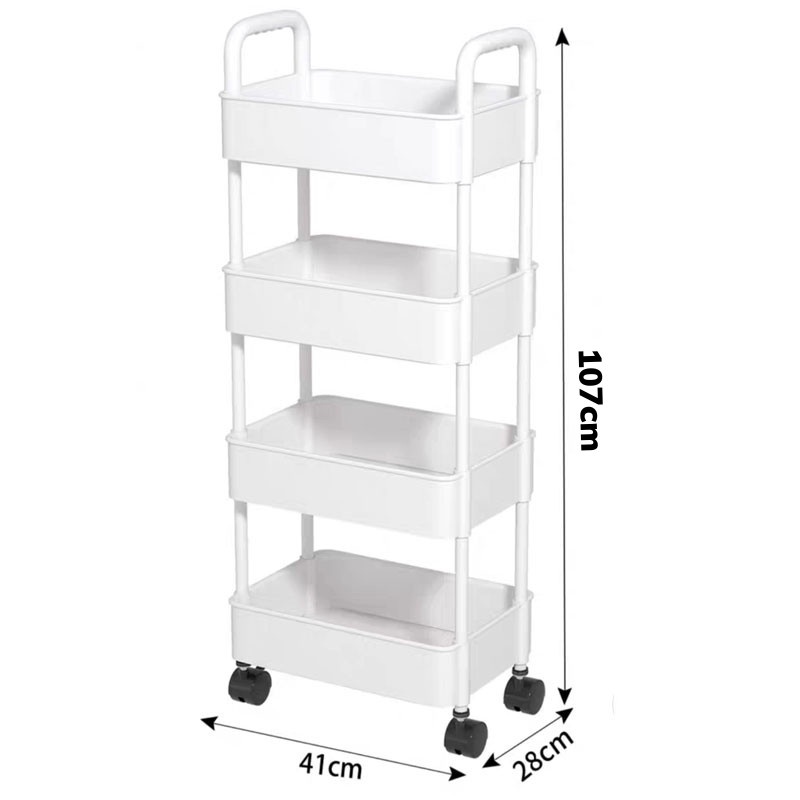 Kệ Đựng Đồ Đa Năng Kệ Xe Đẩy Gọn Nhẹ Có 4 Bánh Xe Di Chuyển Đèn Led Akio