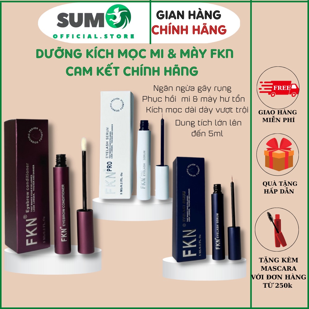 Dưỡng mi, dưỡng mày FKN pro eyelash 5ml, serum kích mọc mi mày dài dày vượt trội và hạn chế gãy rụng.