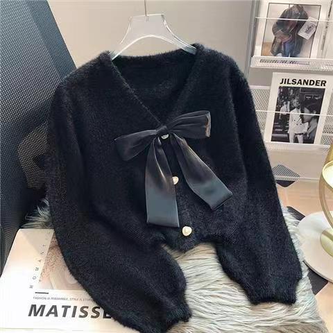 Áo Khoác Cardigan Len Giả Lông Cừu Màu Hồng Tươi Mới Phong Cách Nhật Bản Thời Trang Thu Đông 2022 Cho Nữ