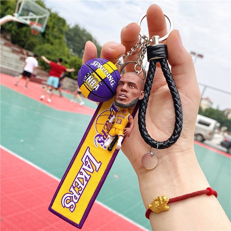 Star Schoolbag Pendant James Kobe Curry Basketball Hand-Made Keychain Doll Boys Birthday Gift for School Opens 5bgf