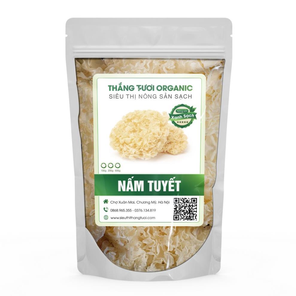 Nấm tuyết khô (ngân nhĩ) nguyên chất sạch sẽ sấy khô hoàn toàn từ nấm tuyết tươi chế biến món siêu ngon