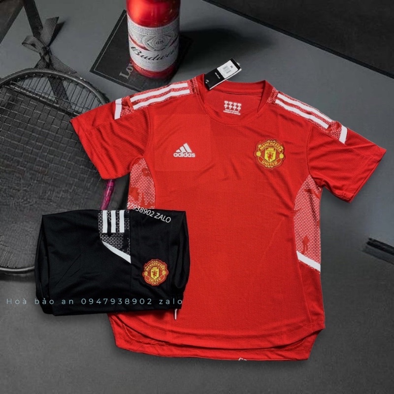 Set Bộ Quần Áo Bóng Đá MU Training Màu Đỏ Mùa 2021/22 - Vải Thái Chuẩn Áo Thi Đấu - Áo Bóng Đá MU
