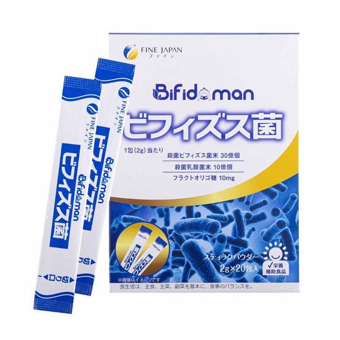 Men Hỗ Trợ Viêm Đại Tràng, Rối Loạn Tiêu Hóa, Khó Tiêu Nhật Bản - Fine Japan Bifidobacteria Powder Hộp 20 gói x 2g