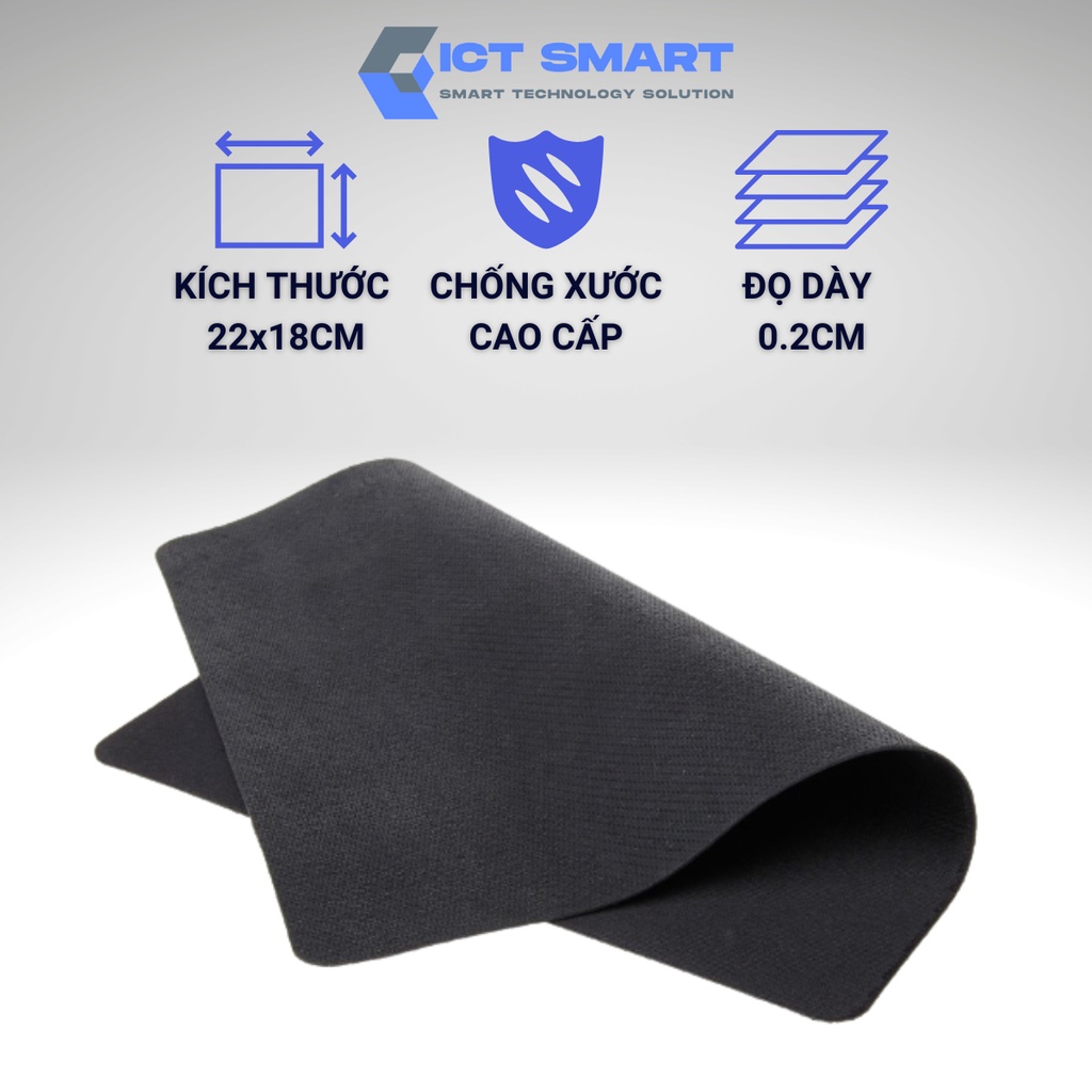 Miếng Lót Chuột Máy Tính Gaming Vải Chống Trượt Màu Đen Giá Siêu Rẻ Size 18 x 22 x 0,2cm