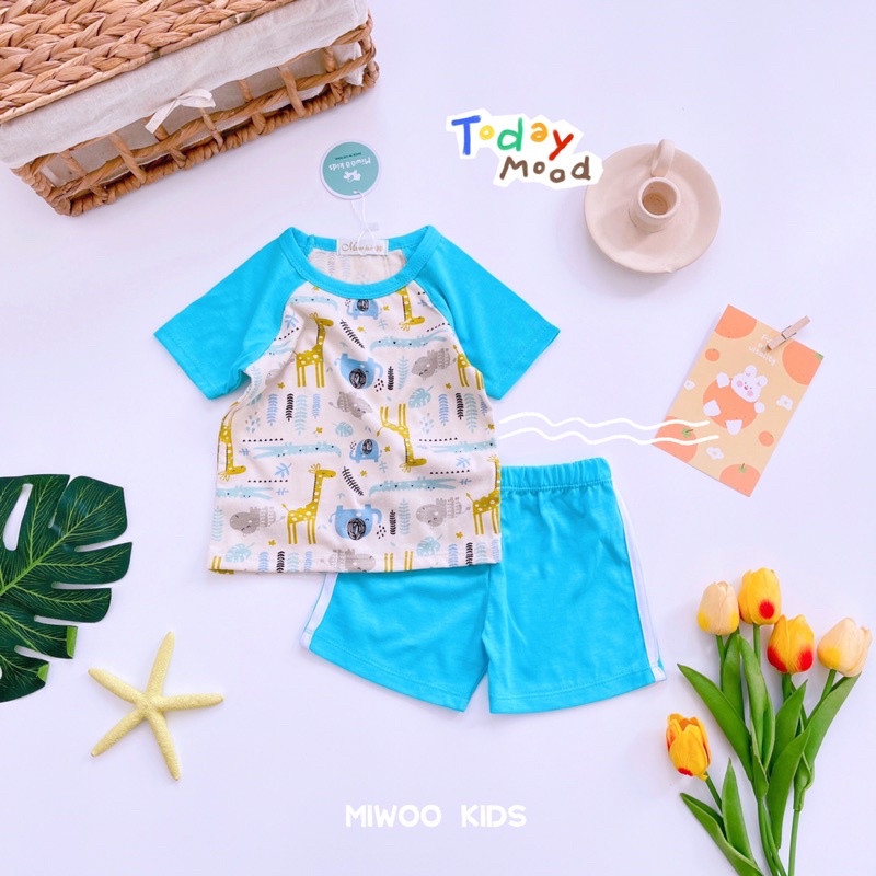 Bộ cộc cotton bozip cho bé ❤️freeship ❤️ đồ bộ bé trai bé gái dễ thương