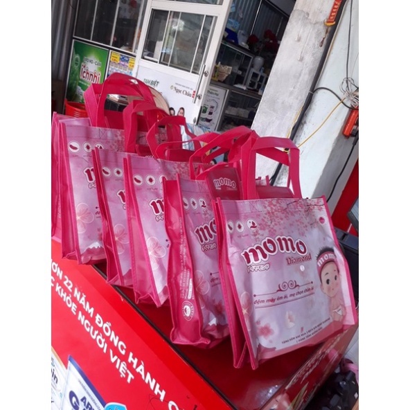 Chăn lông cừu và set khăn sữa 6 lớp +túi vải không dệt hkm Momodiamond/Momotaro