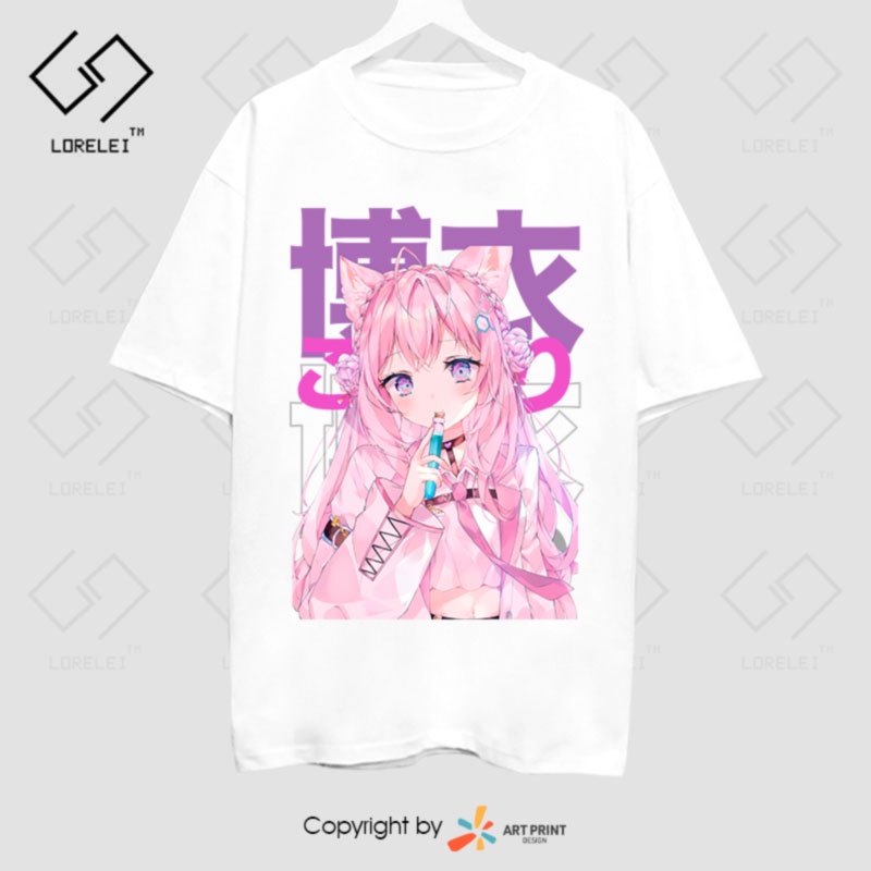 Áo thun Hololive Hakui Koyori Color Design  ngắn tay