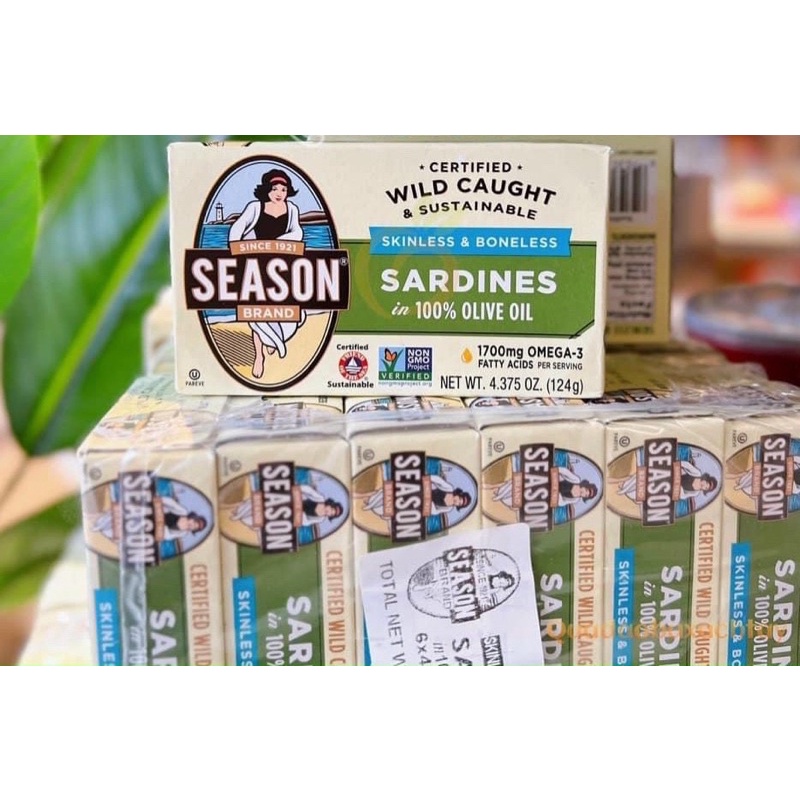 Cá Mòi Tẩm Dầu Olive Season Brand (USA) 🐟
