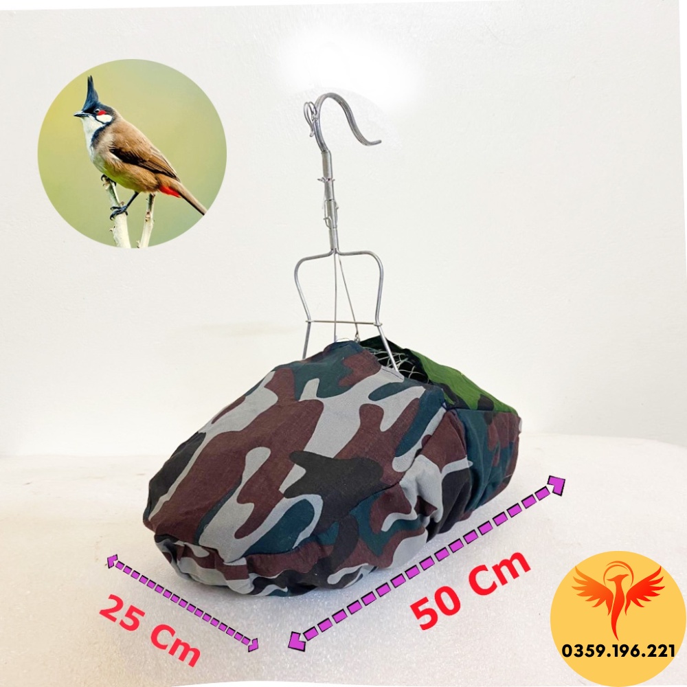 Áo lồng bẫy chim khuyên, chào mào cao cấp chất vải co dãn bền đẹp khóa rút tiện lợi